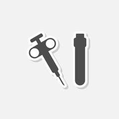 Concept of biopsy icon sticker isolated on gray background