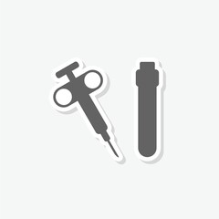 Concept of biopsy icon sticker isolated on gray background