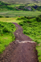 Isle of Skye, Scotland, Uk: view of the Fairy Glen, magic valley connected to ancient customs, children casted flowers petals in the burn to encourage fairies providing villages with fresh water
