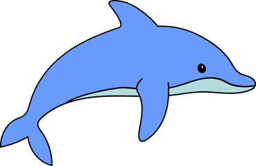 vector illustration of a cartoon dolphin