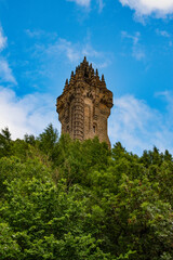 Scotland, Uk: view of the National Wallace Monument, tower on the shoulder of Abbey Craig, hilltop overlooking the city of Stirling, built to commemorates the national hero Sir William Wallace