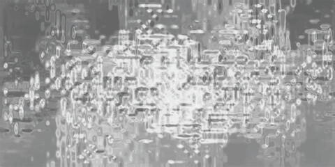 Abstract grayscale digital art with a luminous central cluster of organic shapes and textured patterns, suggesting a futuristic or scientific concept with a bright, energetic focal point