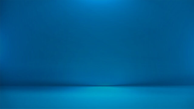 Blue navy studio room. Limbo dark background. Abstract 3d backdrop for product presentation. Minimal wall scene. Showcase, promotion display. Vector stage winter mockup illustration