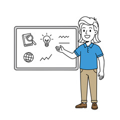 Smiling Young Boy With Backpack Waving Hello Cartoon Vector Illustration Bright Colors Clean Design Isolated on White Background