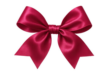 Naklejka premium Red silk ribbon bow for gift wrapping, decorating presents, birthday, valentine's day celebrations, transparent background