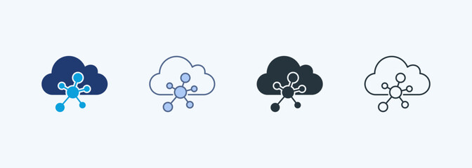 Cloud Computing Icon Multiple Style