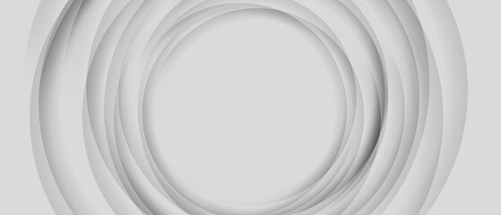 Abstract modern white and gray gradient circles layers lighting background