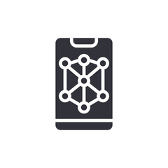 Abstract Network On Smart Phone Screen Icon