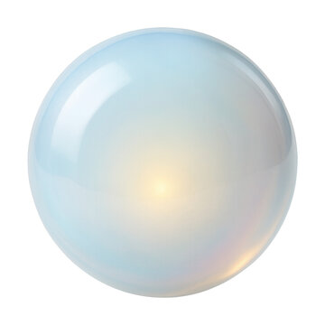 Smooth opalite sphere with a pearlescent finish and an enchanting internal glow.