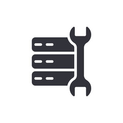 Database Maintenance And Configuration Solid Vector Icon