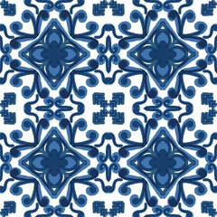 Seamless fabric pattern, Bohemian, blue, white, geometric, antique, native american, fabric, black background