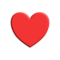 3d love icon. Red love symbol, heart sign.