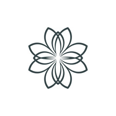 Naklejka premium Intricate floral design with overlapping petals creating a symmetrical pattern on a white background