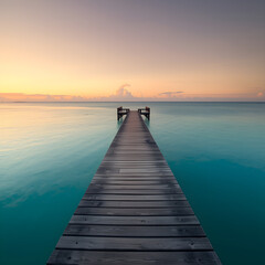 Obraz premium Wooden Pier at Golden Hour