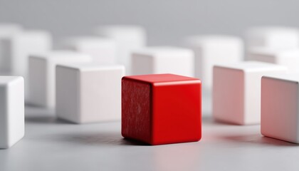 Fototapeta premium Identifying Red Danger Risk Cube: A Close-Up Approach To Risk Management In Business And Personal Planning For Mitigation Of Incidents.