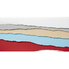 Colored Ripped Paper Edge Layers Isolated on transparent Background PNG