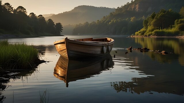 boats on lake - Powered by Adobe
