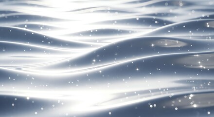 Flowing silver waves with sparkling highlights