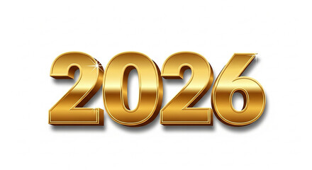 Golden 3D Number 2026 year new year