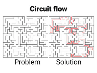 Clever Kids Solving Simple Maze Puzzle Concept