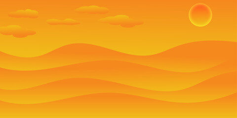 Artistic gradient mountains landscape Vector.