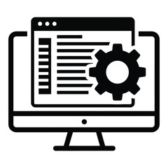 System configuration and software development icon isolated on transparent background, Vector