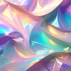 Abstract, iridescent folds of fabric with sparkling highlights