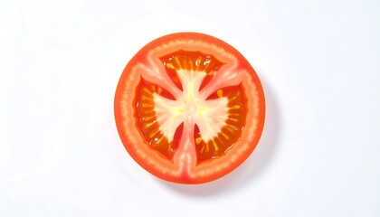 Tomato slice, vibrant red