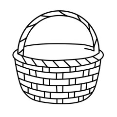empty wicker basket vector illustration Gathering Basket 