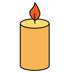 yellow burning candle vector illustration