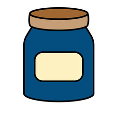 glass jar with a label Jam Jar Illustration 