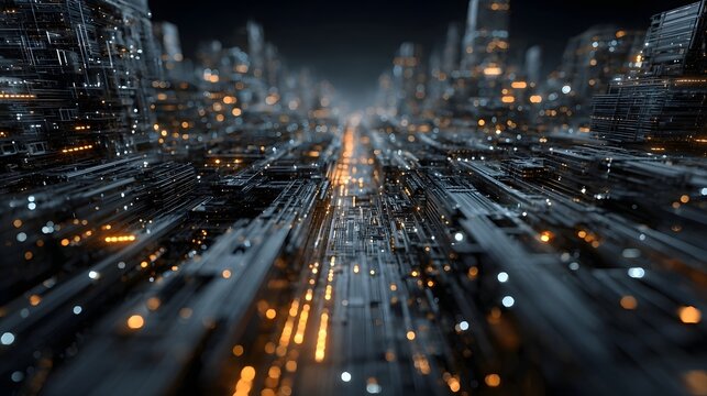 High tech abstract digital background  lighting style emphasizes intricate geometric patterns and glowing futuristic elements creating a sense of advanced technology and innovation