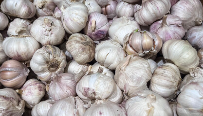  Lots of garlic heads. Food, background image.
