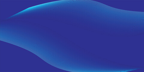 Abstract glowing wave lines on blue background. Dynamic wave pattern. Modern flowing wavy lines. Futuristic technology concept. Suit for banner, poster, cover, brochure, flyer, website