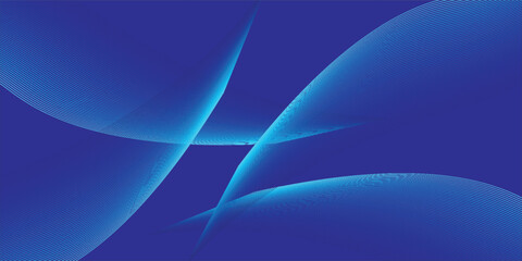 Abstract glowing wave lines on blue background. Dynamic wave pattern. Modern flowing wavy lines. Futuristic technology concept. Suit for banner, poster, cover, brochure, flyer, website