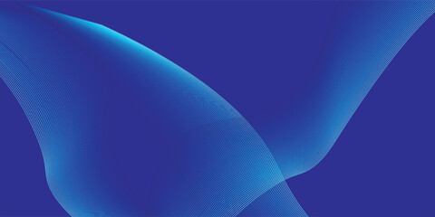 Abstract glowing wave lines on blue background. Dynamic wave pattern. Modern flowing wavy lines. Futuristic technology concept. Suit for banner, poster, cover, brochure, flyer, website