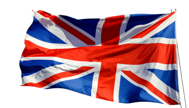 Union jack flag of the united kingdom isolated on transparent background