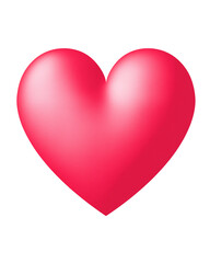 Pink Gradient Heart Icon on Transparent Background – Minimal Valentine Love Symbol Vector