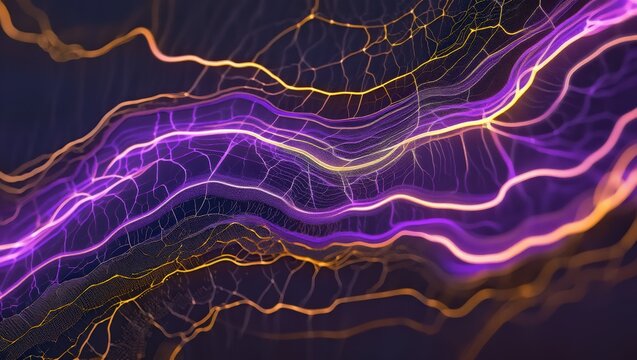 Dynamic Abstract Glowing Neural Network Background