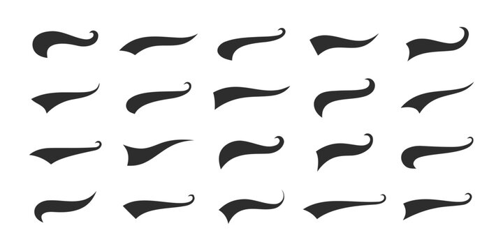 swash, underline, typography, design element, accent, flourish, decorative, graphic, isolated, white background, collection, set, mark, emphasis, stroke, curve, swoosh, tail, highlight, editorial, pri