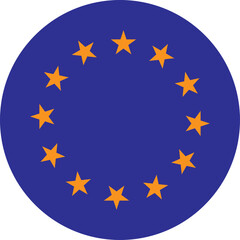  Flag of Europe, European Union. EU flag icon  .european union flag icon in circular shape, eu symbol
