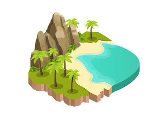 Isometric natural tropical coast