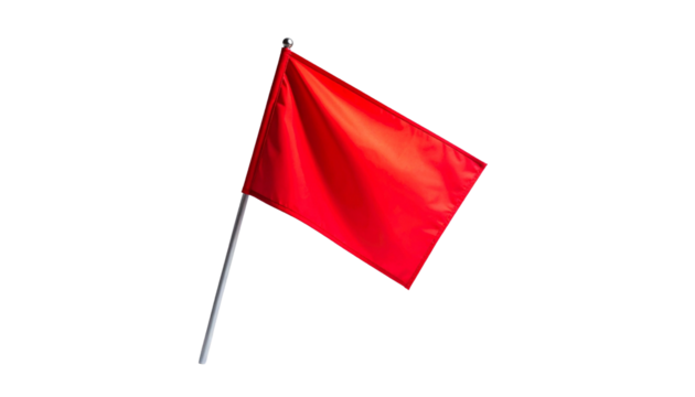 A single red flag on a transparent background