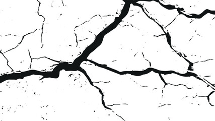 Cracked Texture: Cracked white wall texture. Surface cracks and fissures in ground. crack concrete white wall. Cracked soil texture transparent. Surface cracks and fissures in ground.
