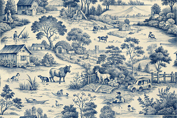 European and Western Fleur-de-Lis Seamless Repeat Pattern, Royal French Heraldic Damask, Vintage Luxury Wallpaper and Fabric Background, High Resolution Tileable Ornament