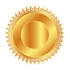 Best selling label, gold badge and golden laurel wreath for labeling. For premium quality products and use on your product labels. Vector illustration.