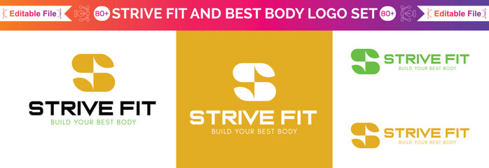 Letter S Logo With barbell. Fitness Gym logo