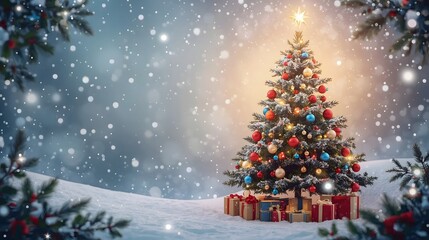 christmas tree and gifts