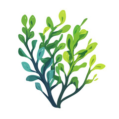 clipart, Minimalistic 2D flat icon featuring a seaweed group isolated on a white background, an element in vector and EPS format. clean vector design, simple illustration style