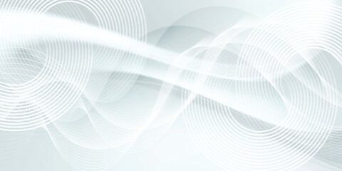 Abstract tech network connection dots. Digital technology and big data analysis background. White background with plexus lines. Abstract circle background